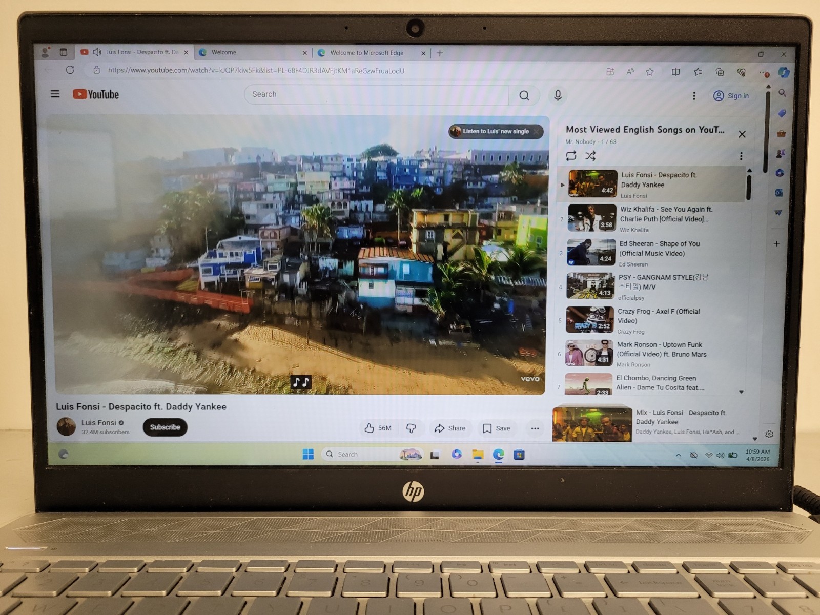 Hp pavilion 15-cs2064st i7-8565u 1.8ghz 8gb ram 240gb ssd charger 5CD9415DNQ