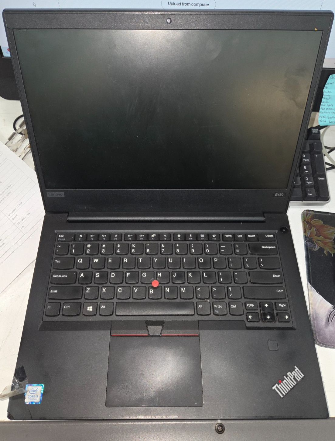 Lenovo Thinkpad E480 i3 7020U @ 2.30GHz 8GB RAM