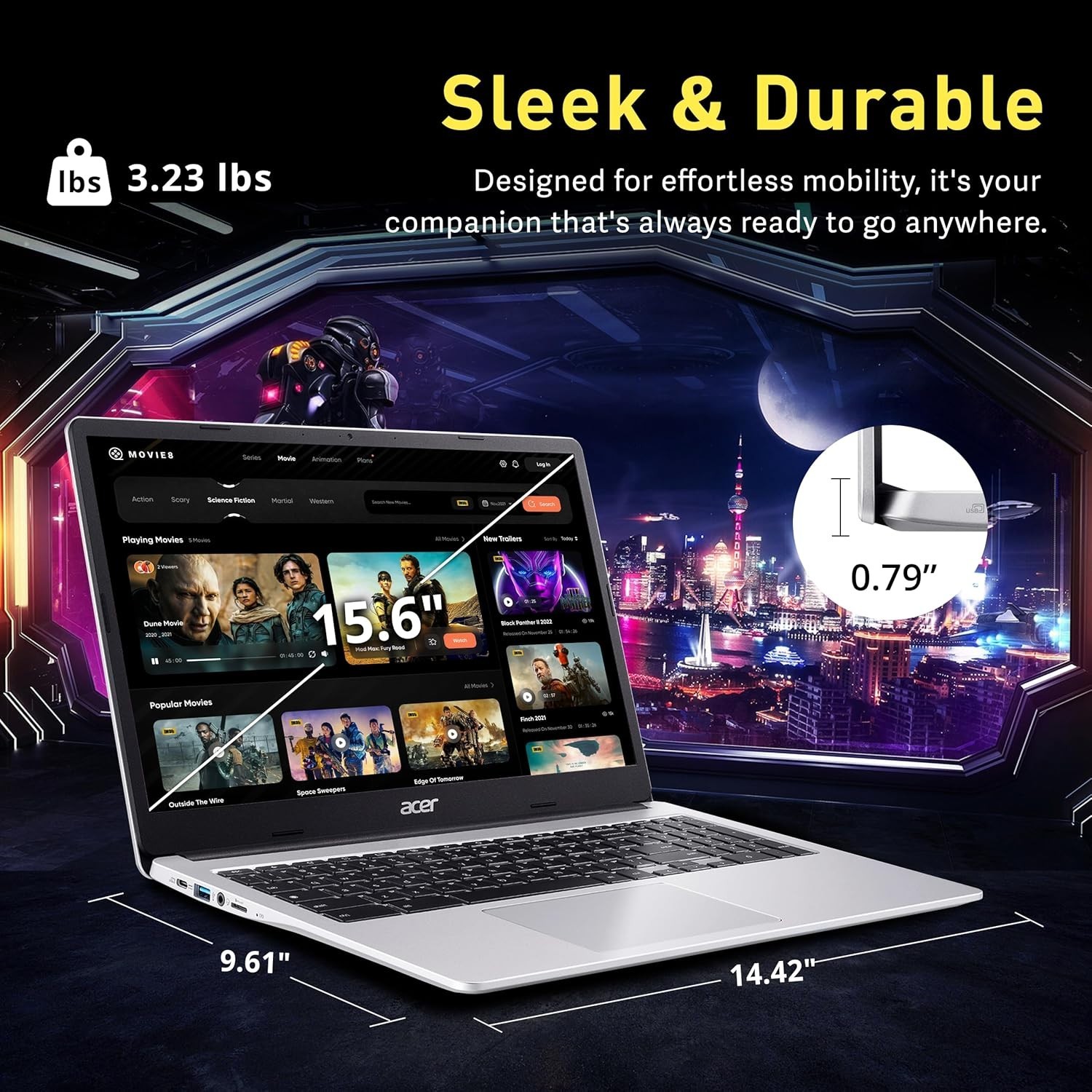 🔥 BRAND NEW🔥Acer Chromebook 15.6″ Quad-Core N6000 4GB 128GB eMMC Chrome Sleeve
