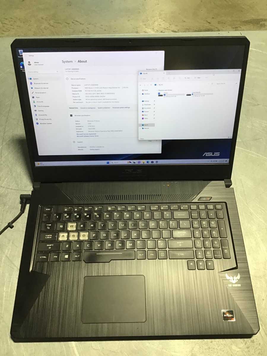 ASUS FX705DT (read description) (battery or power supply not working (ALS022776)