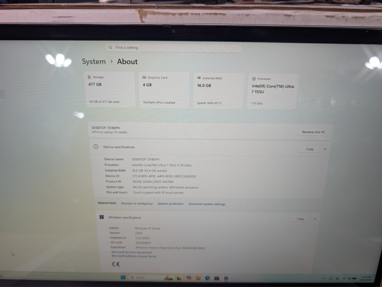 HP Envy 17.3″ Touch | Intel Core Ultra 7 155U | 16GB RAM | 512GB SSD | RTX 3050