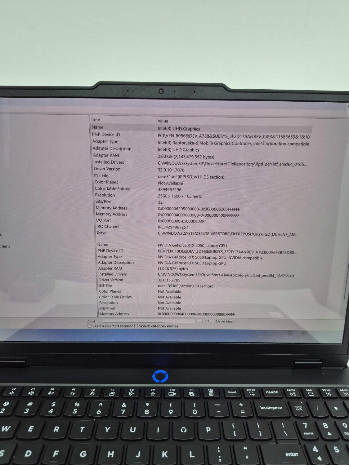 Lenovo legion 5 15.6″ i7-14700HX 2.1GHz 16GB RAM 1TB SSD GeForce RTX 5050