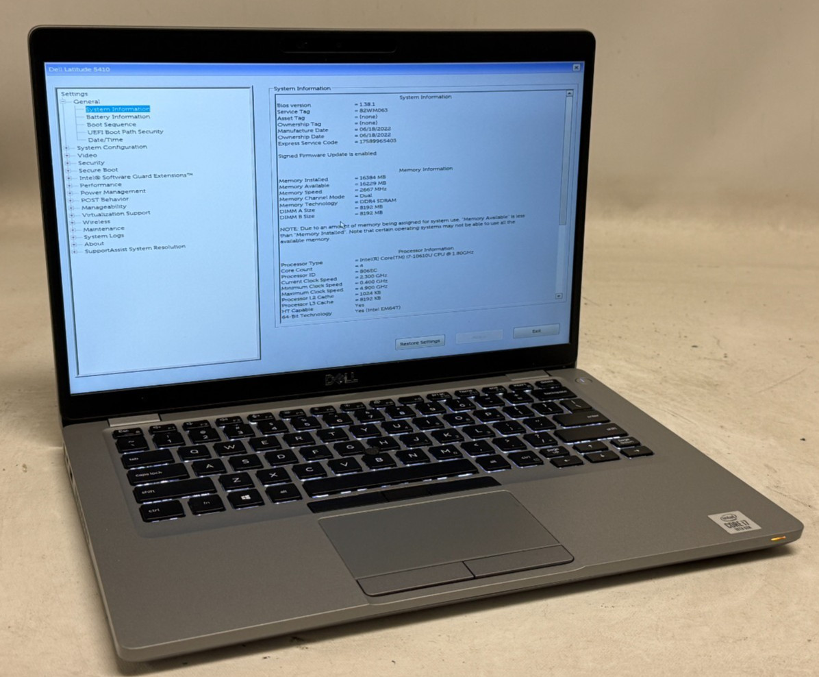 Dell Latitude 5410 14″ (i7-10610u 1.80GHz – 16GB RAM – 512GB SSD – Win11Home)