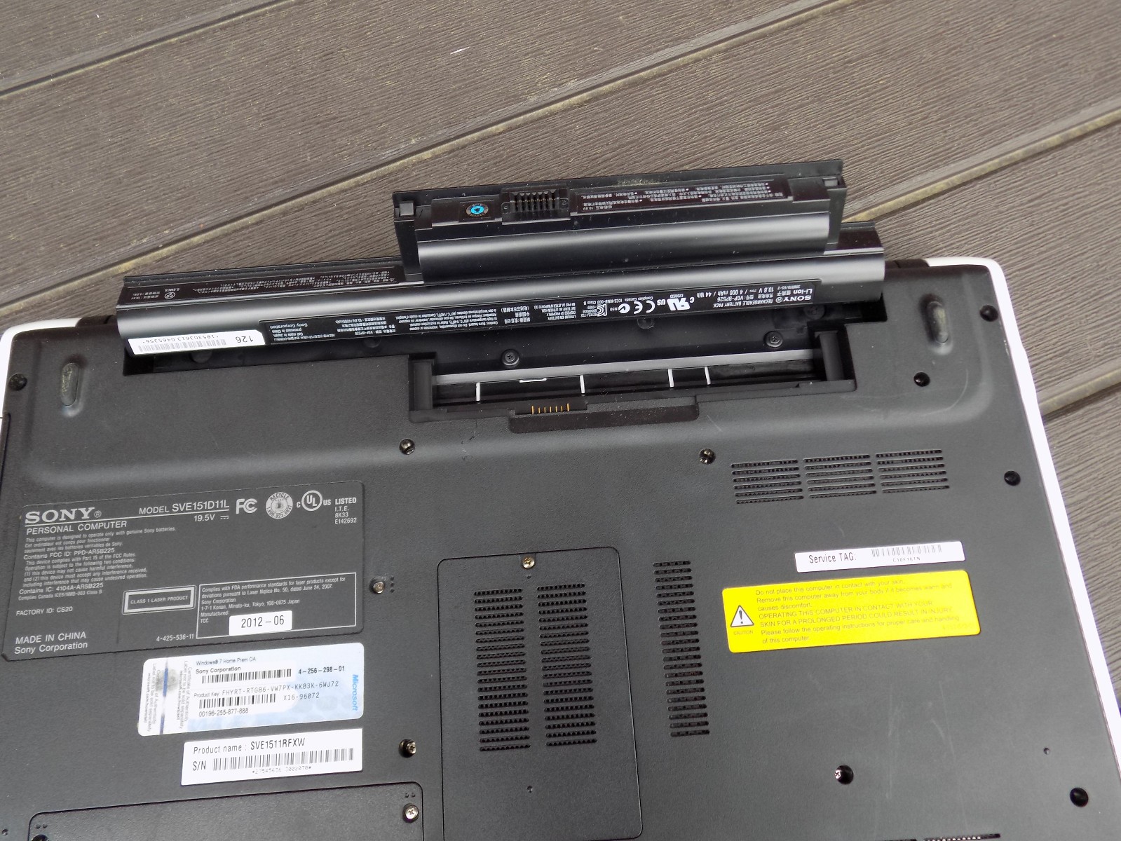 White Sony Vaio E Series Laptop PC SVE151D11L, Power Supply – Works