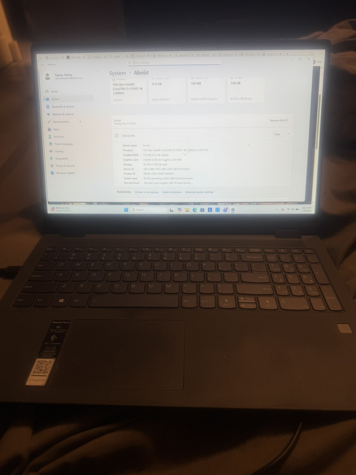 Lenovo IdeaPad Flex 5 15ITL05 15.6″ Touchscreen (Intel Core i5-1135G7, 256GB…
