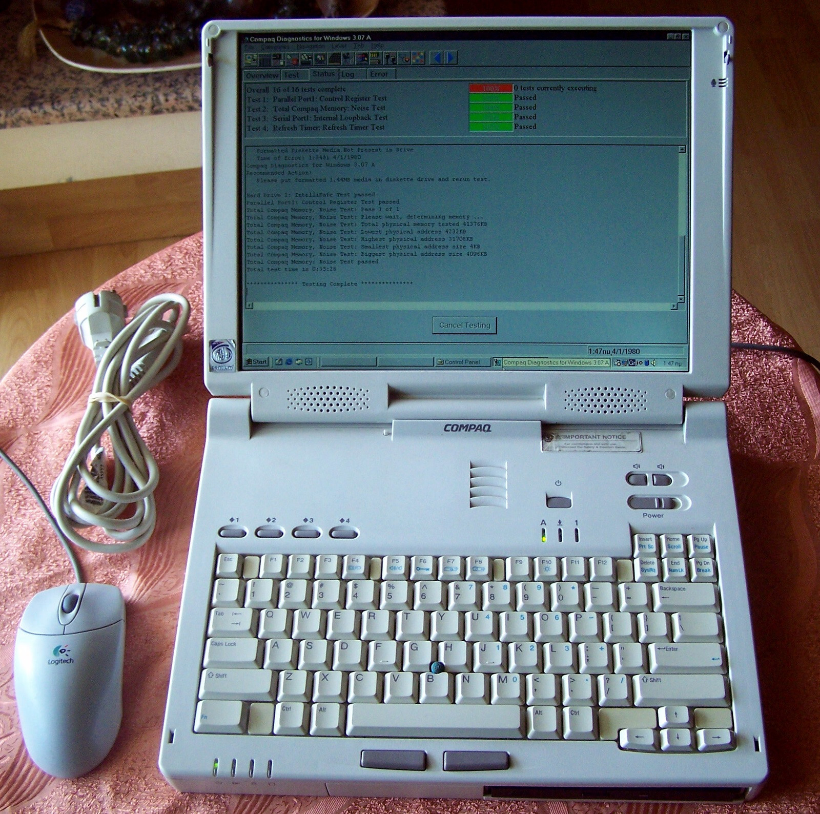 Vtg 1997 Compaq Armada 7792 Intel P2 Win-98 Serial Parallel-ΝΟ 1700 ibm dos e500