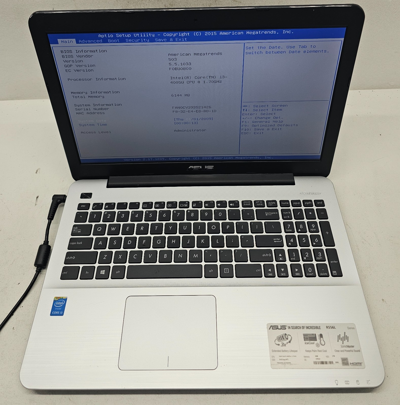 Asus R556LA-MH31(WX) 15.6″ Laptop Intel Core i3-4005U 6GB RAM NO HD/OS (FL)
