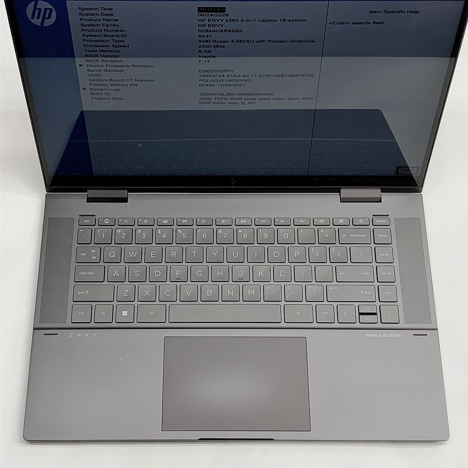 HP Envy 15-ey0013dx Laptop AMD Ryzen 5 5625U 2.30GHZ 15.6″ Touch FHD 8GB NO HDD