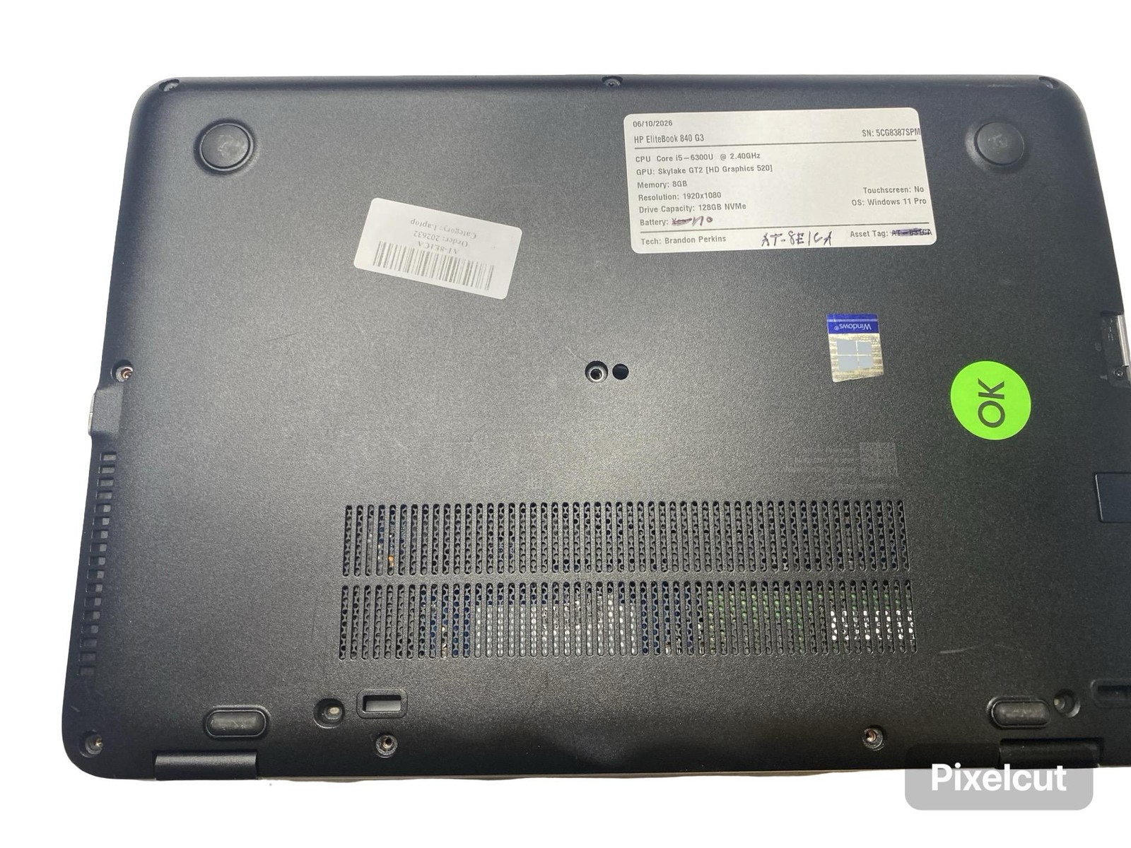 HP EliteBook 840 G3 i5 6300U 8GB 128GB Win11 Pro Laptop Grade C No Battery