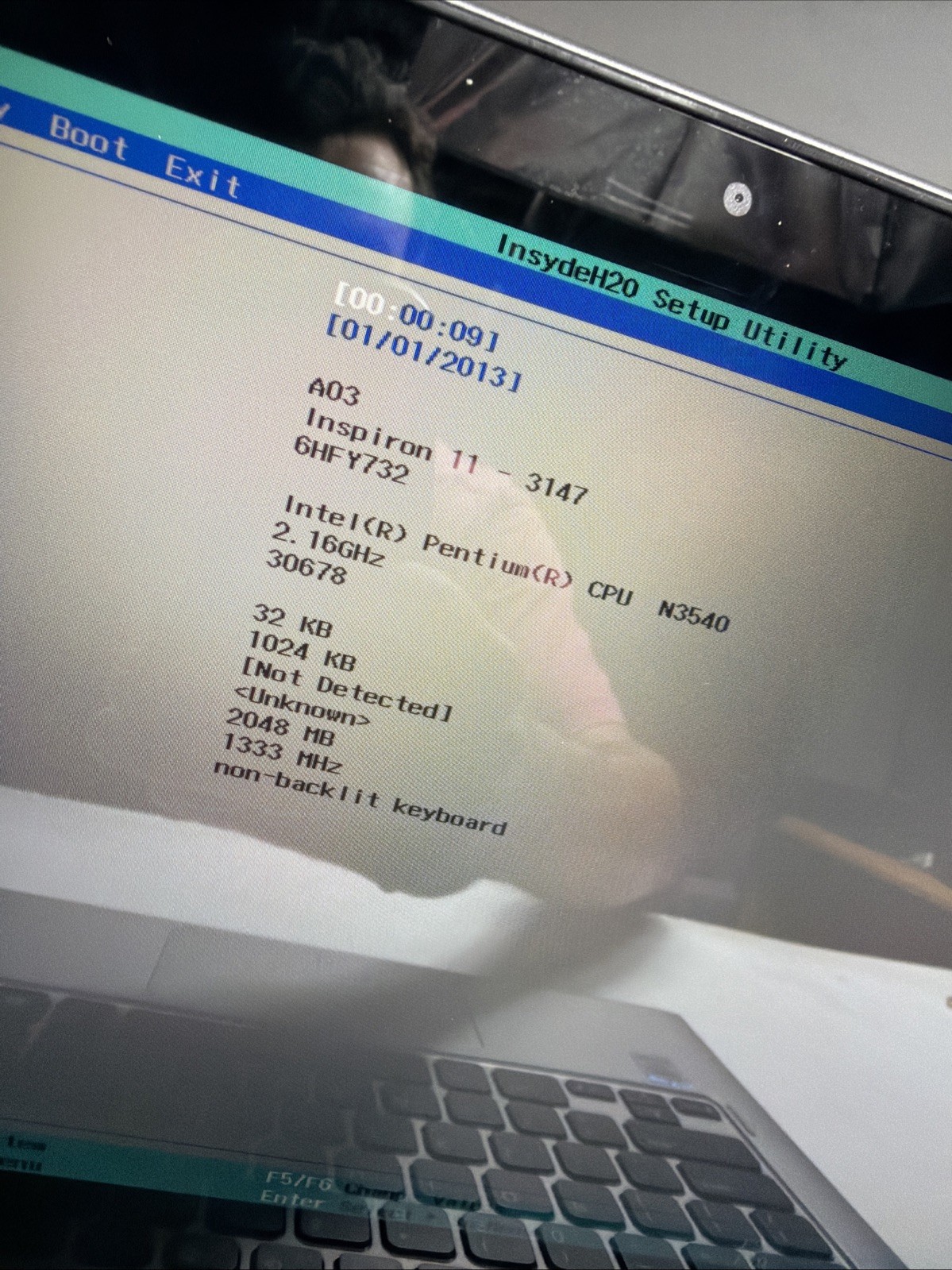 Dell Inspiron 11-3147 Laptop Intel Pentium N3540 2gb Ram No Drives Boots Bios