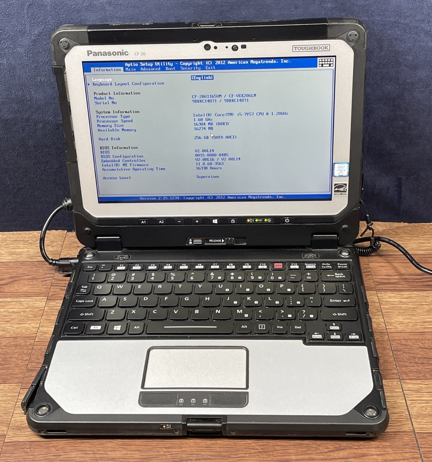 Panasonic Toughbook CF-20 Intel Core i5-7Y57 3.30 GHz 16GB RAM 256GB SSD NO OS