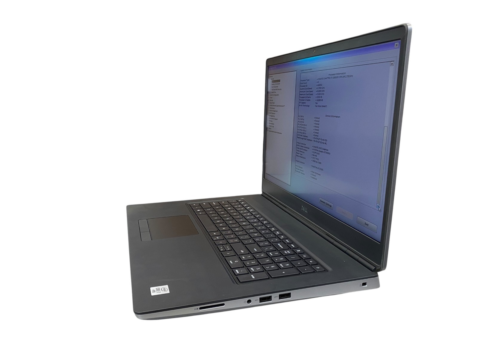 Dell Precision 7750 17″ i7-10850H CPU 2.70Hz 32GB Ram No SSD NO OS