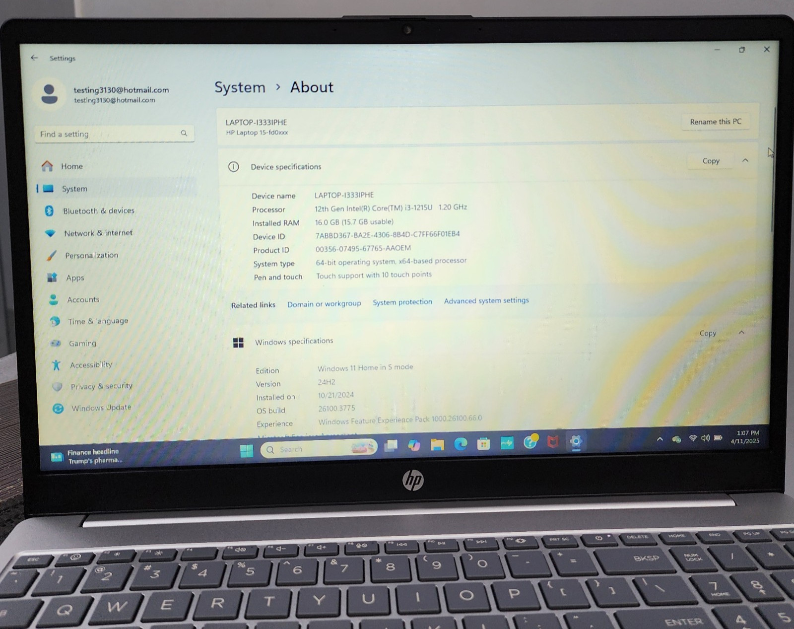 HP Laptop 15-fd0023dx 15″ HD Touch i3-1215U 1TB 16GB