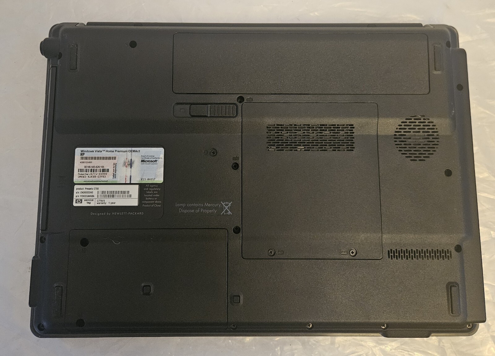 HP Compaq Presario Laptop C770US C-50 Processor 15.6″ Screen