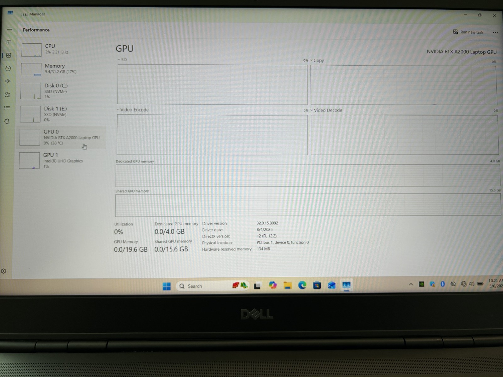 Dell Precision 7560 16″ Core i7- 11850H 32GB RAM 1TB NVMe NVIDIA RTX A2000 GPU