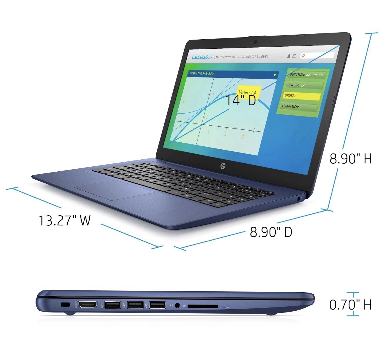 HP Stream 14-CB171WM 14” Laptop With Charger – Blue