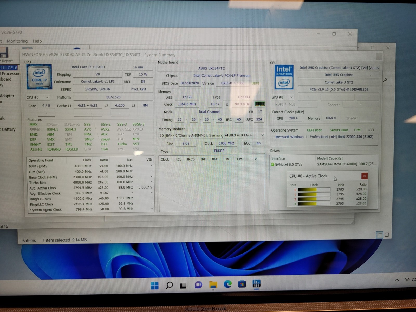 Asus zenbook 15 15.6″ i7-10510u 1.8ghz 16gb onboard ram 256gb ssd read 072882038