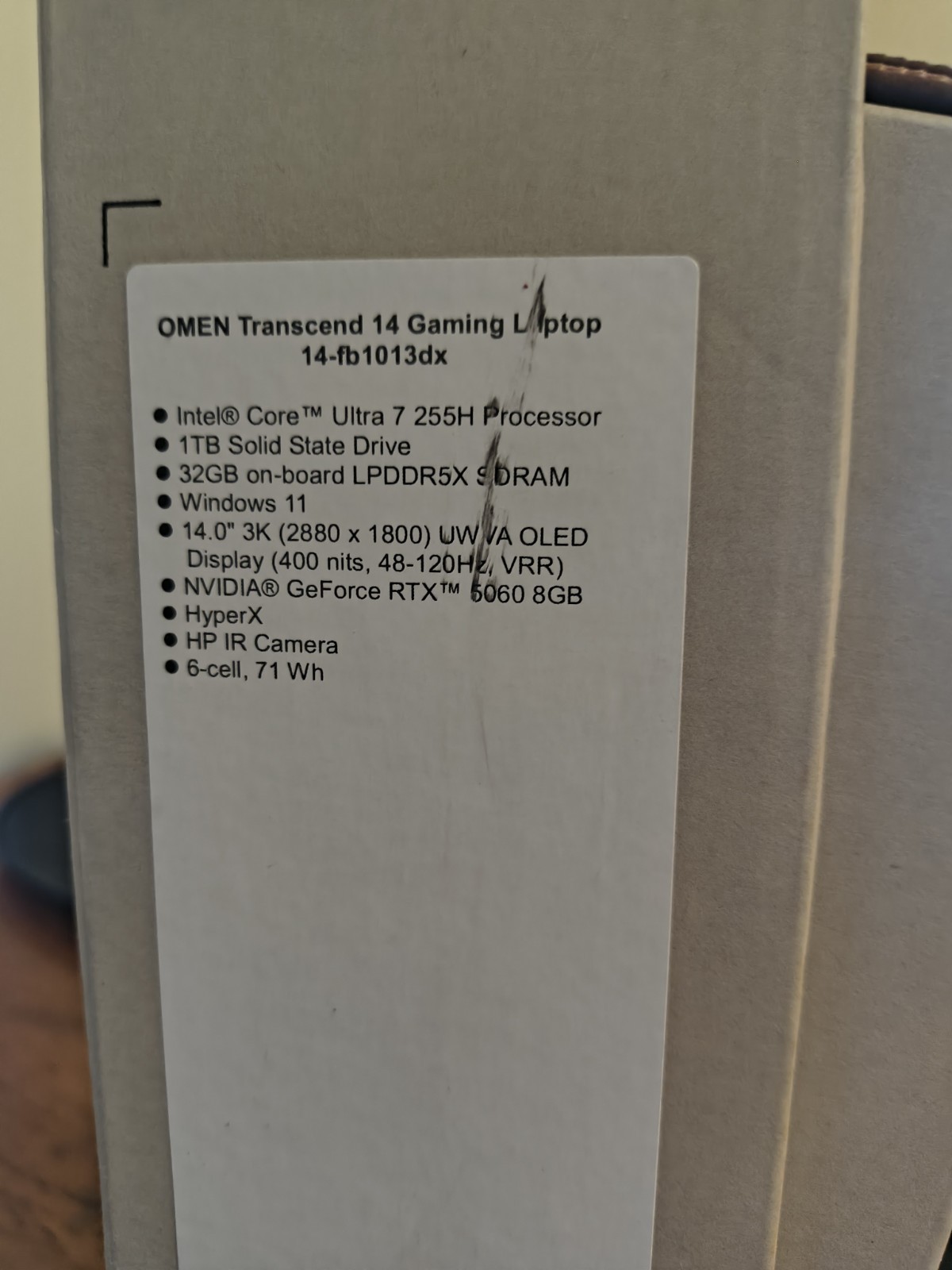 HP OMEN Transcend 14-inch 3K OLED ULTRA 7 1TB GeForce RTX 5060