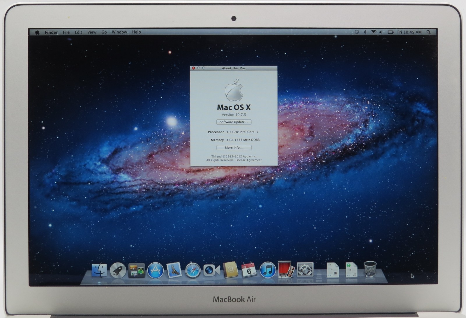 2011 MacBook Air 13″ A1369 i5-2557M @ 1.7GHz 4GB RAM 128GB SSD MacOS X