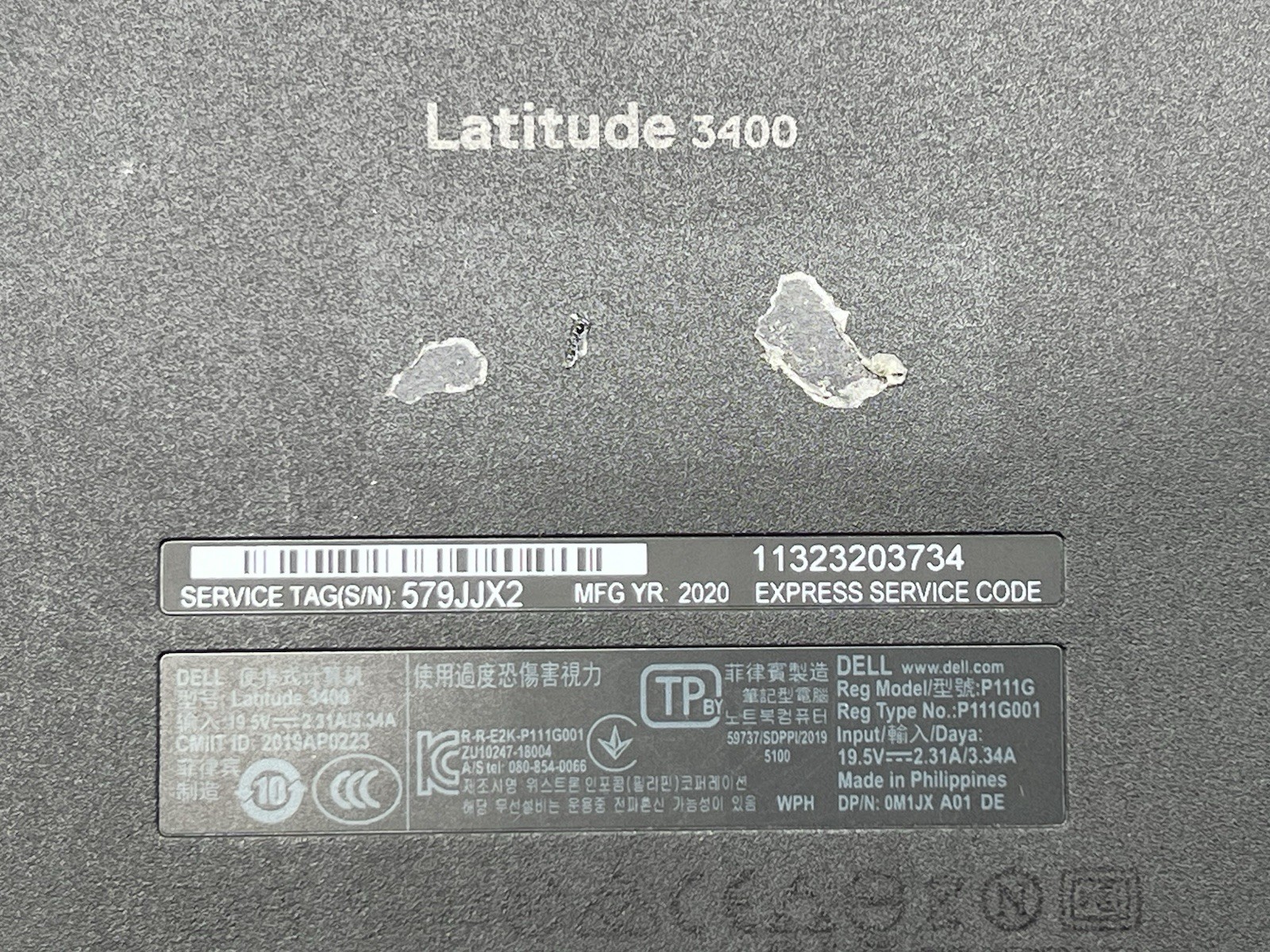 Dell Latitude 3400, i5-8265U CPU, @ 1.60GHz, 8GB RAM-No HDD/OS/Charger