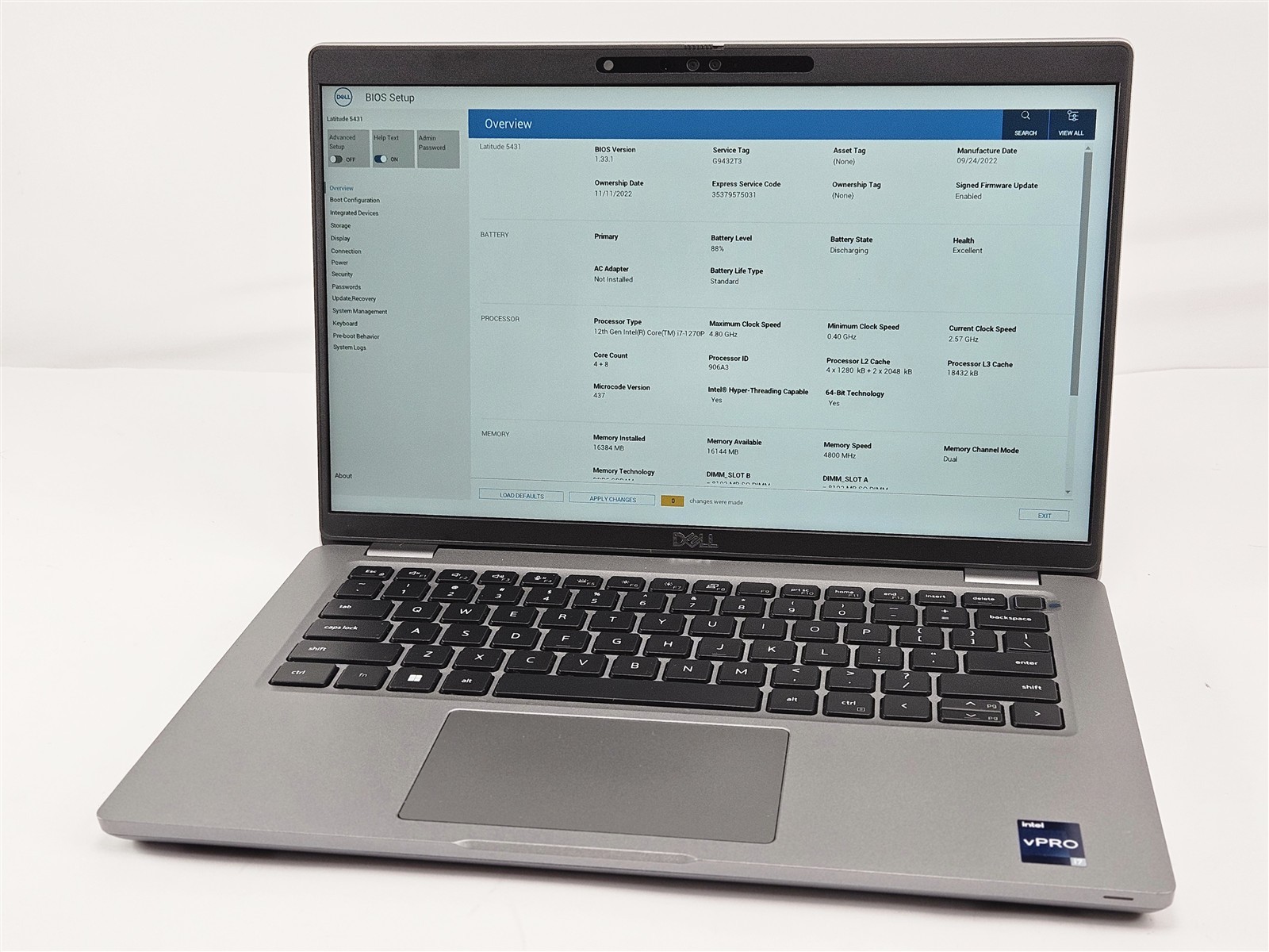 Dell Latitude 5431 14″ i7-1270P 16GB RAM 256GB SSD Iris Xe Gray Laptop
