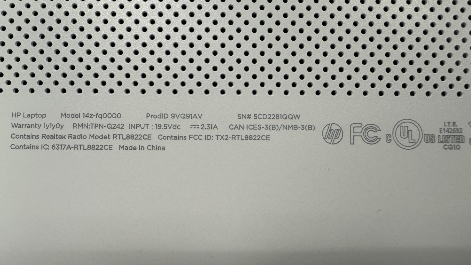 HP 14z-fq000 5CD2281QQW (Grade D)