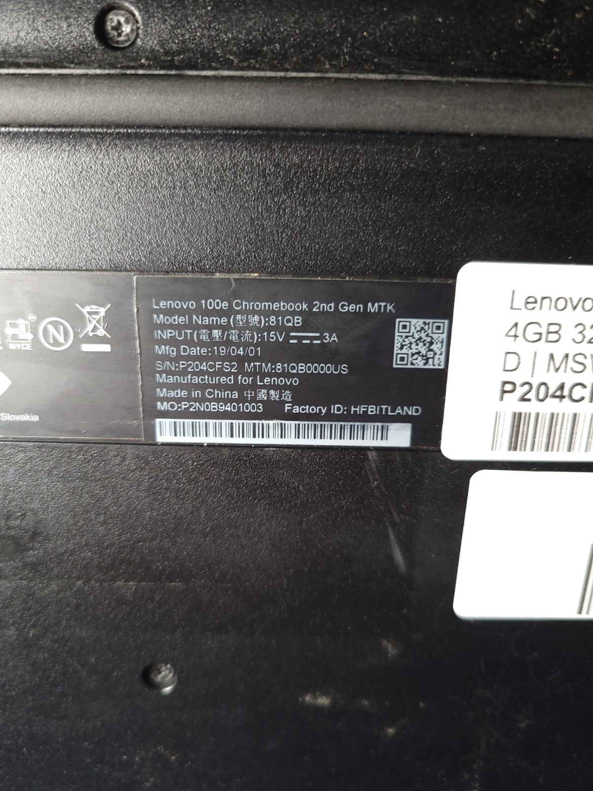 Lenovo 100e Chromebook 2nd Gen 11.6in MediaTek 4GB 32GB Chrome OS Black