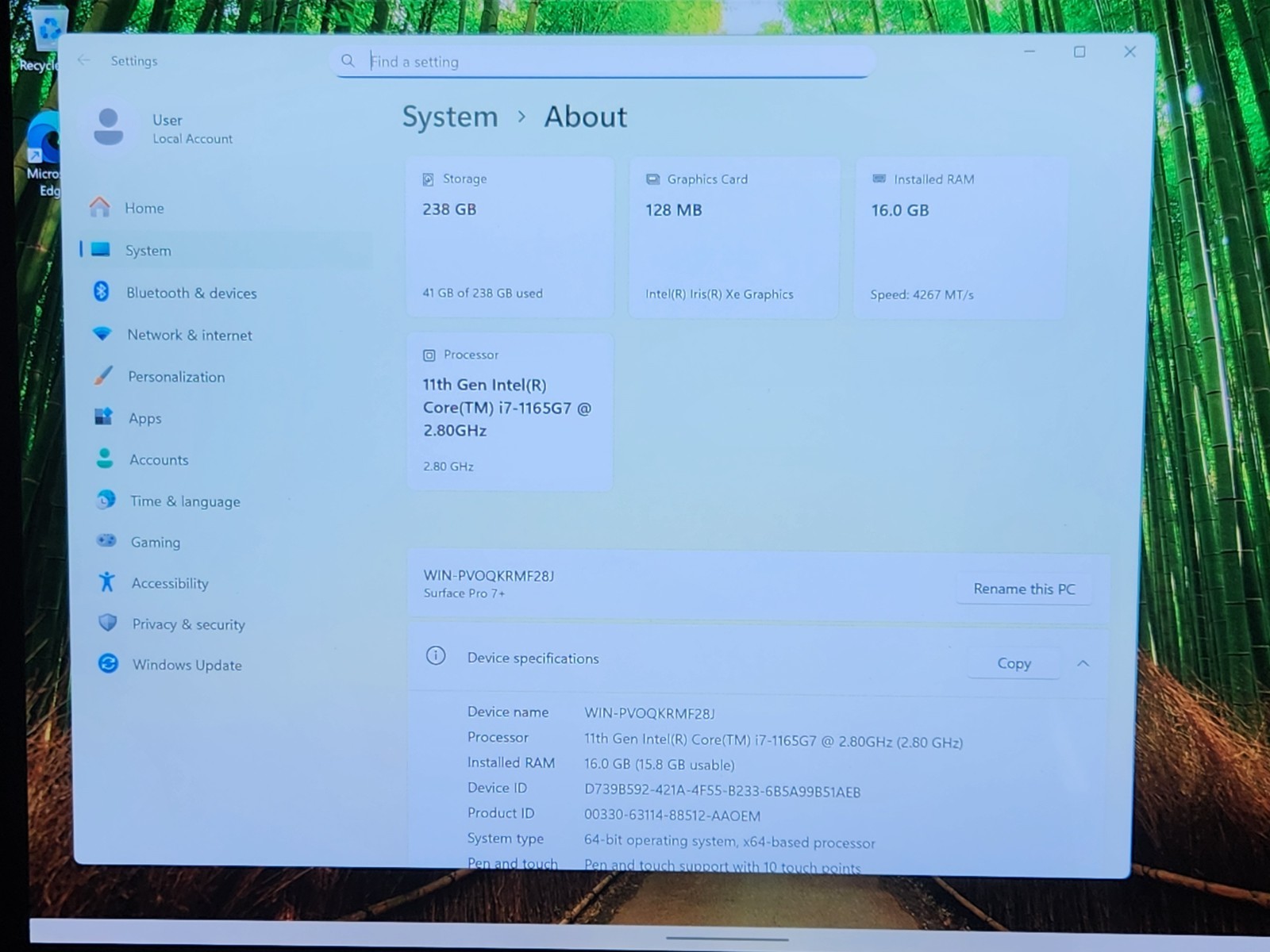 Microsoft Surface Pro 7+ 1960 Core i7-1165G7 2.8GHz 16GB RAM 256GB SSD W11P