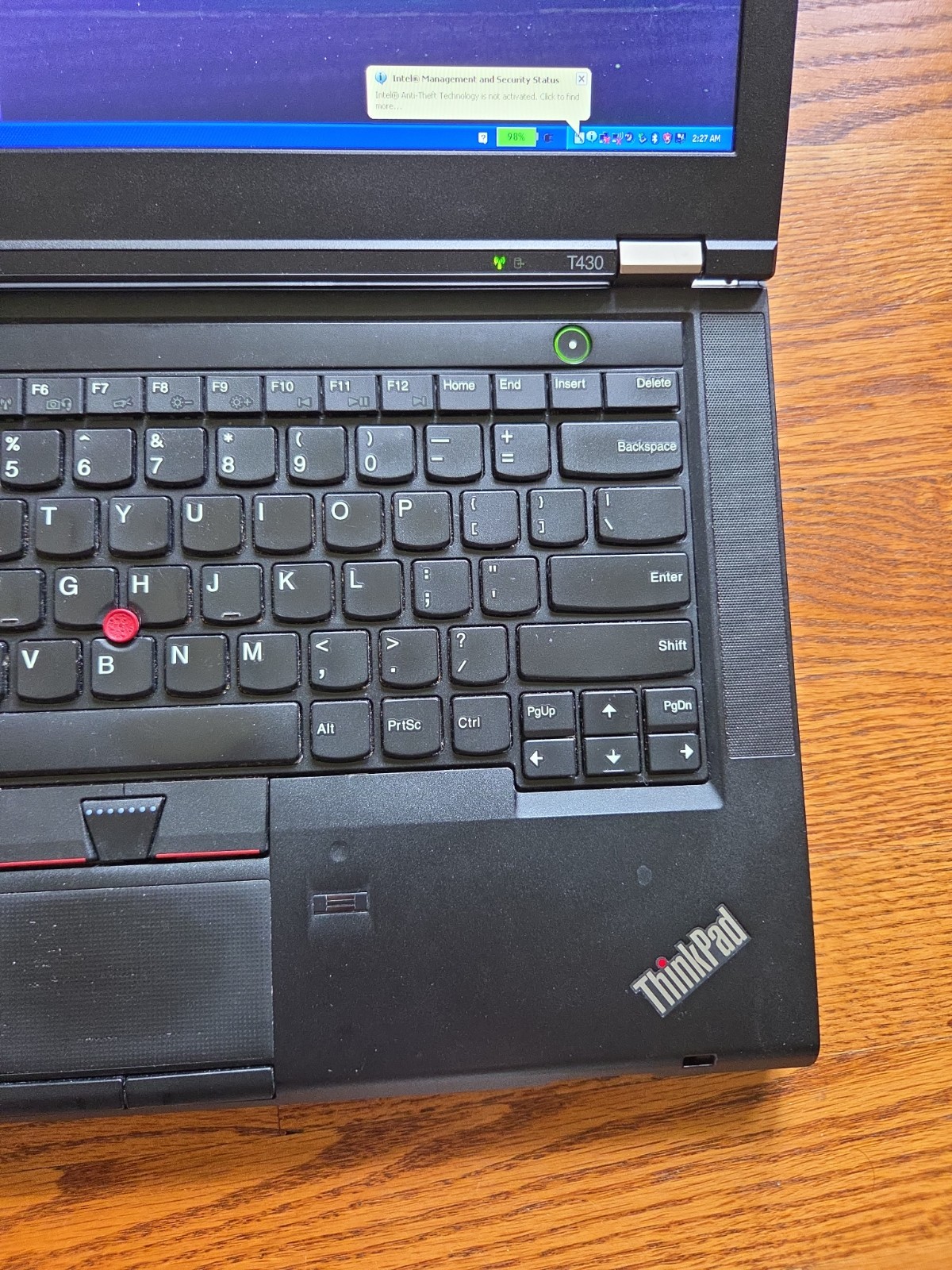 Lenovo ThinkPad T430 i5/4GB Ram/320 GB HDD. Win XP Pro. Works, For Parts.