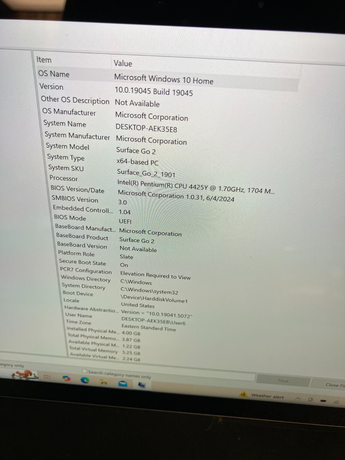 Microsoft Surface Go 2 1901 10.5″ Pentium 4425Y 1.7GHz 4GB 64GB UHD Graphics