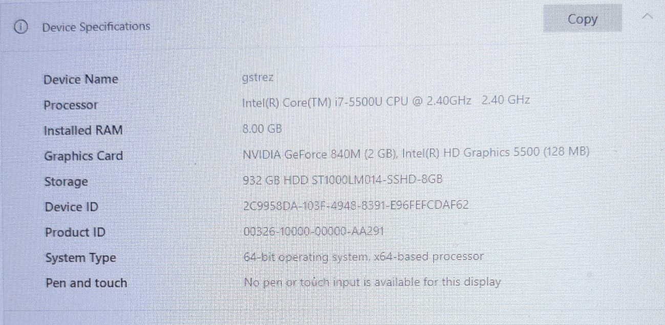 17.3” Lenovo Laptop Z70-80 – i7-5500U 2.40Ghz 8GB RAM – 1 TB SSHD – “as is”