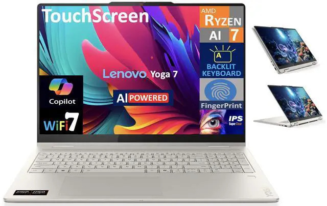 Lenovo Yoga 7 AI 2-in-1 16.0 in Touch IPS WUXGA Display Ryzen AI 7 350 16GB RAM