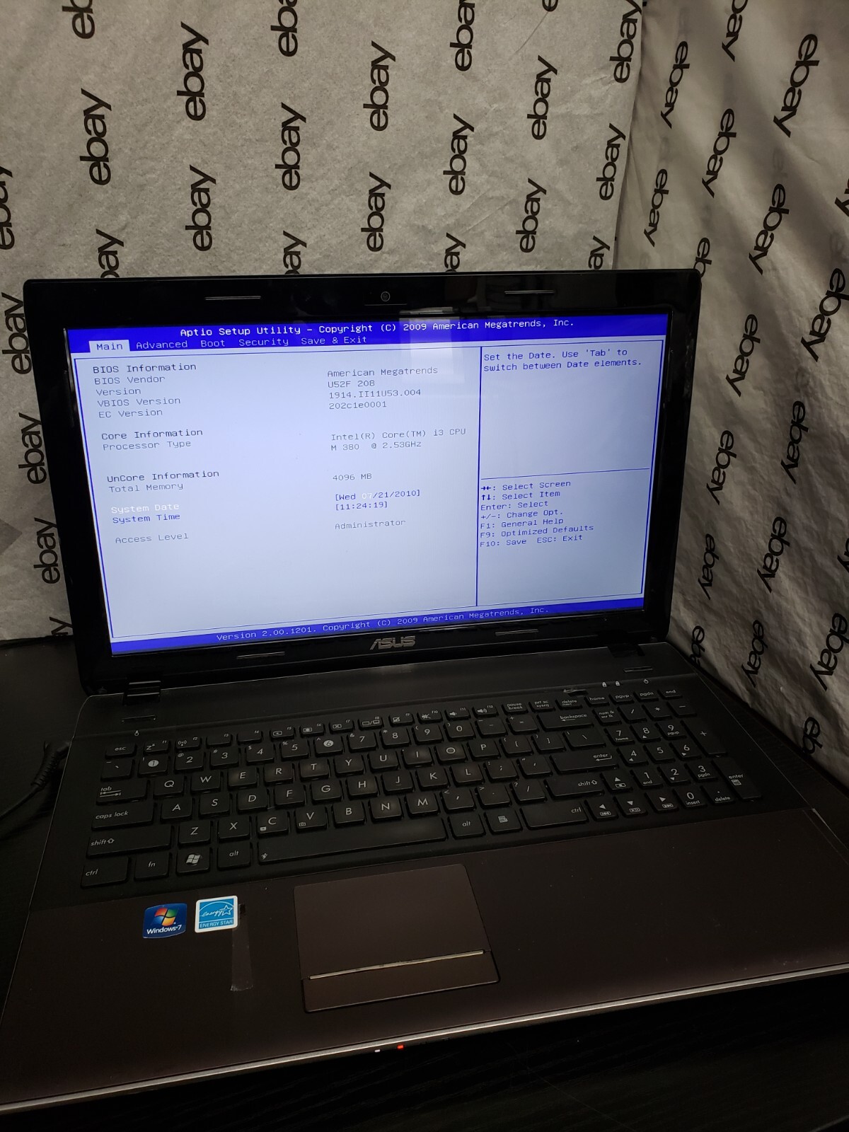 ASUS U52F 15.6″ | i3-M380@2.53GHz | 4GB RAM*NO HDD/OS/BATT/CHRGR*READ DESC*