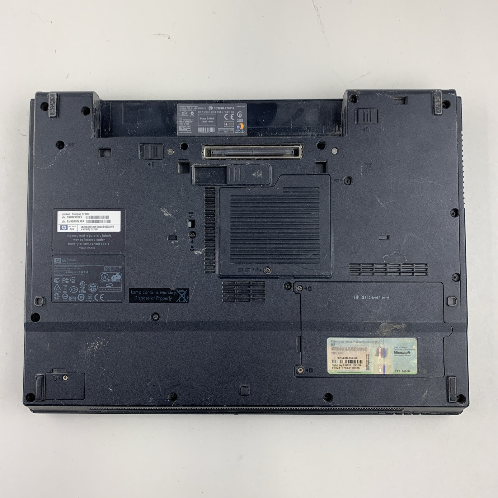 HP Compaq 6710b Core 2 Duo 2.10GHz 2GB RAM 15.4″ No Batt./ HDD/OS – BAD SCREEN