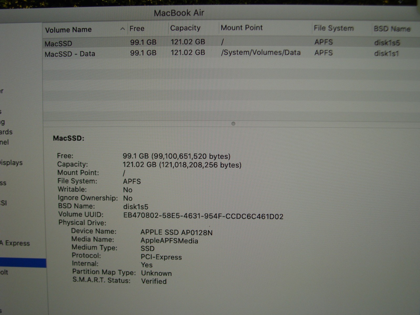 Apple MacBook Air 13″ A2179 2020 i3-1000NG4 1.1GHz 8GB 128GB OS Catalina MWTJ2LL