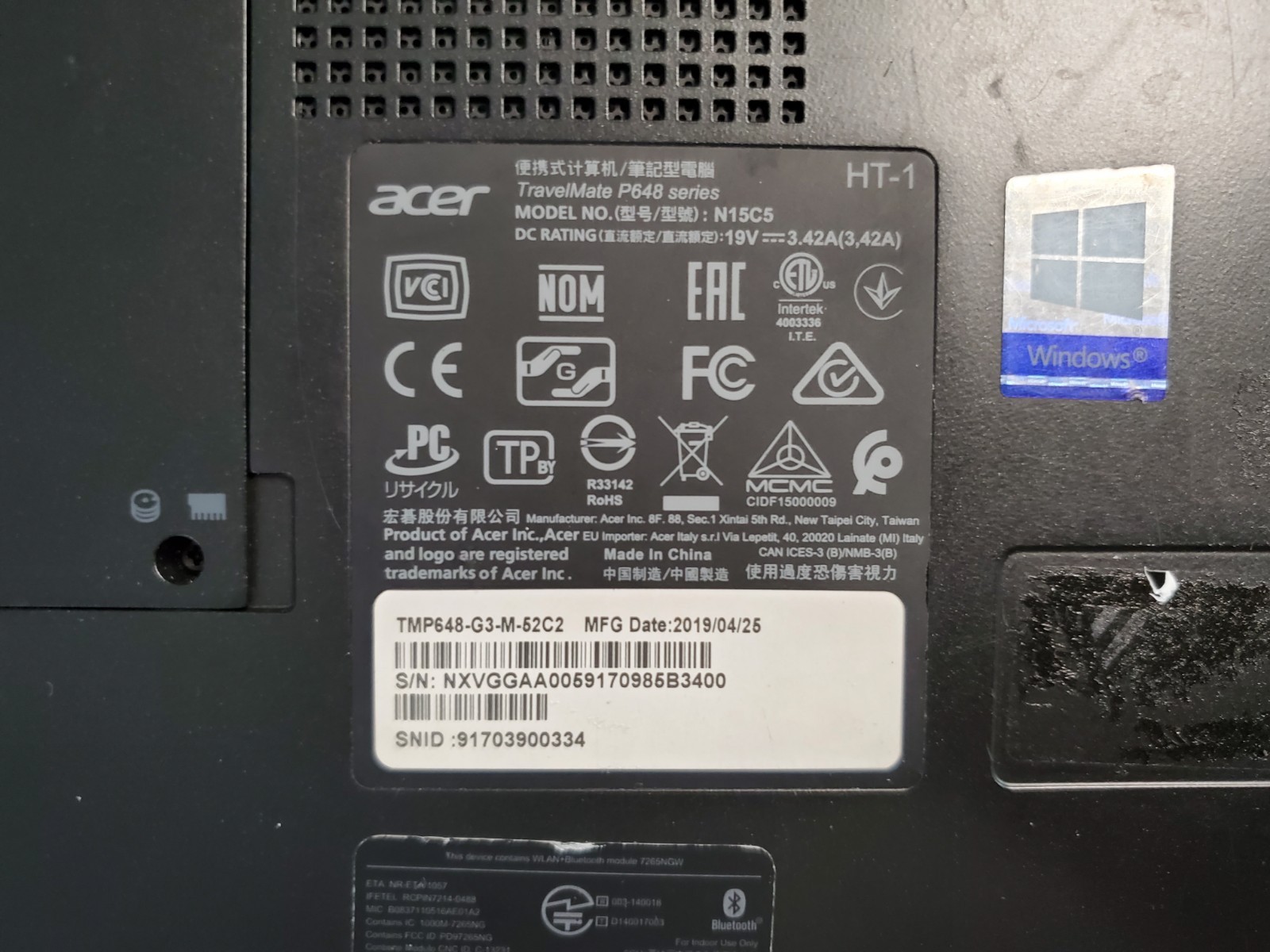3x Acer TravelMate P648 (N15C5) 14″ i5 core 4-8GB RAM NO HD/OS *BIOS/Read* C714