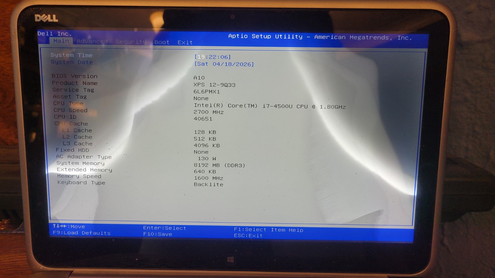 Dell XPS 12-9Q33 1″ Laptop Core i7-4500U 8GB RAM NO MSATA SSD Works but Bad LCD