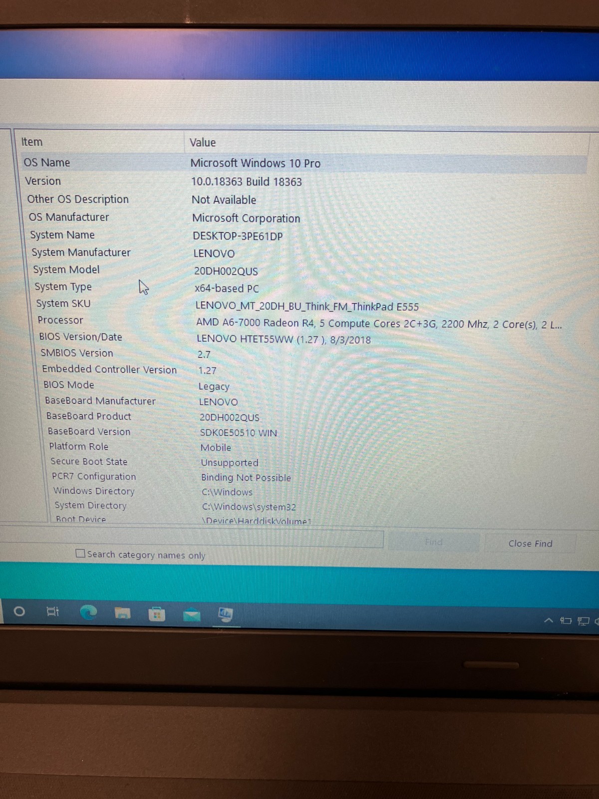 Lenovo ThinkPad E555 20DH002QUS 15.6″ AMD A6-7000 4GB RAM 500GB FOR PARTS