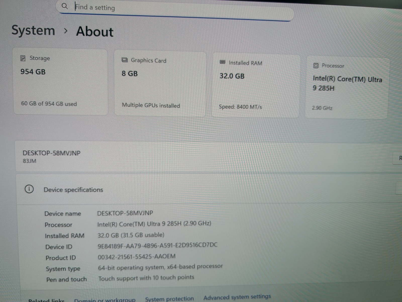 Lenovo IdeaPad Pro 5 16IAH10 Intel Core Ultra 9 285H, 2.90 GHz, 32 GB, 1 TB NVMe