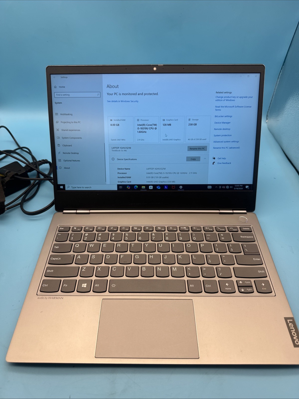LENOVO ThinkBook 13s-IML i5 10210U 1.60GHz 8 GB 256 SSD