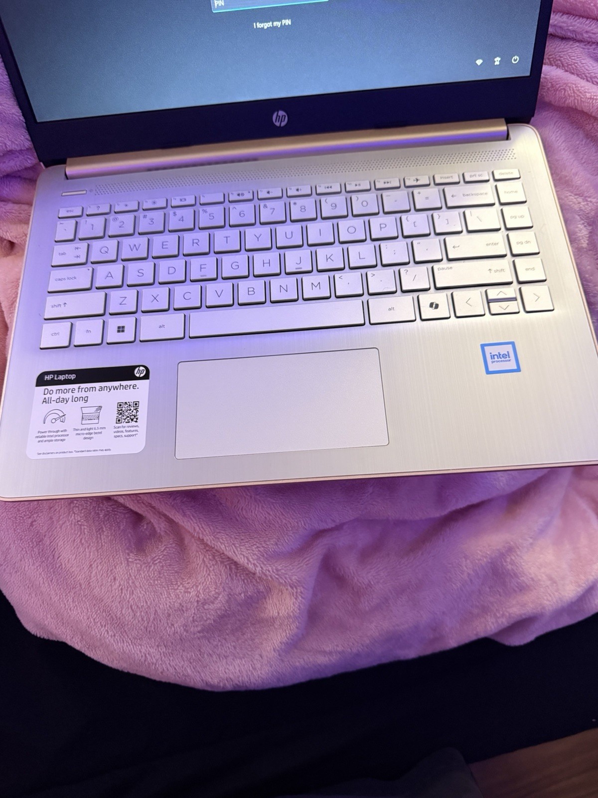 HP 15.6in Silver Laptop Intel Processor Windows HDMI USB-C SD Webcam