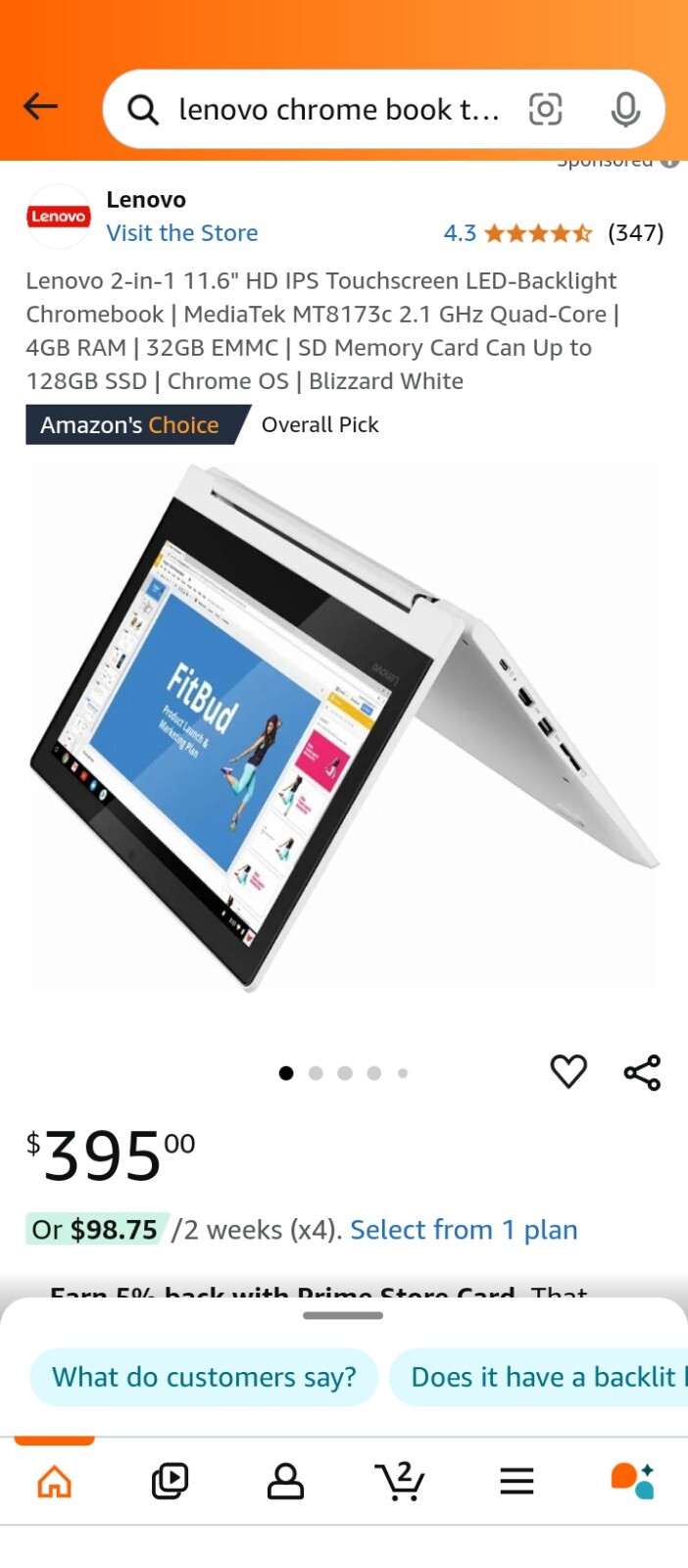 Lenovo Chromebook TouchLenovo 2-in-1 11.6″ HD IPS Touchscreen LED-Backlight