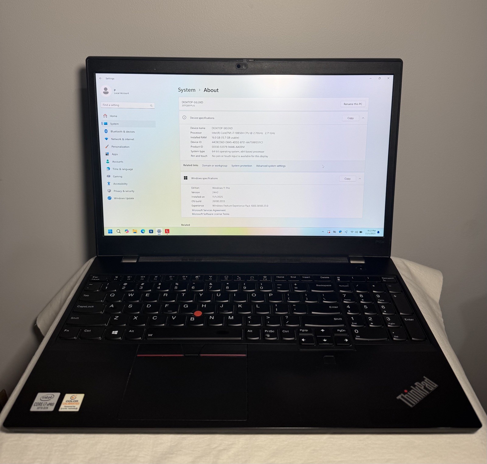 LENOVO ThinkPad P15V GEN1 i7 15.6″ 16GB RAM 512GB SSD WIN11P