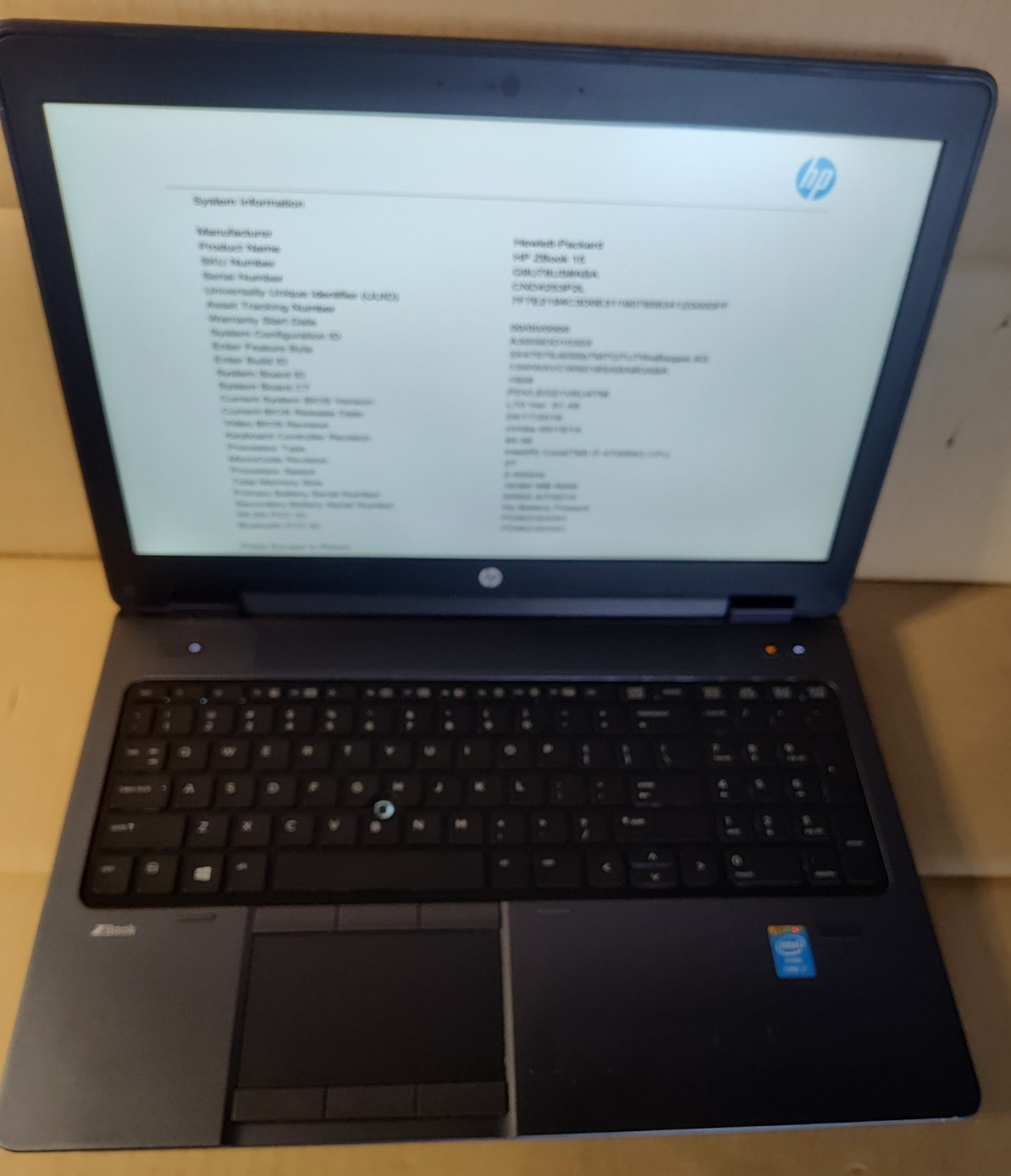 HP ZBOOK 15 Laptop w/ Intel Core i7-4700MQ 2.40 GHZ + 16 GB | No HD