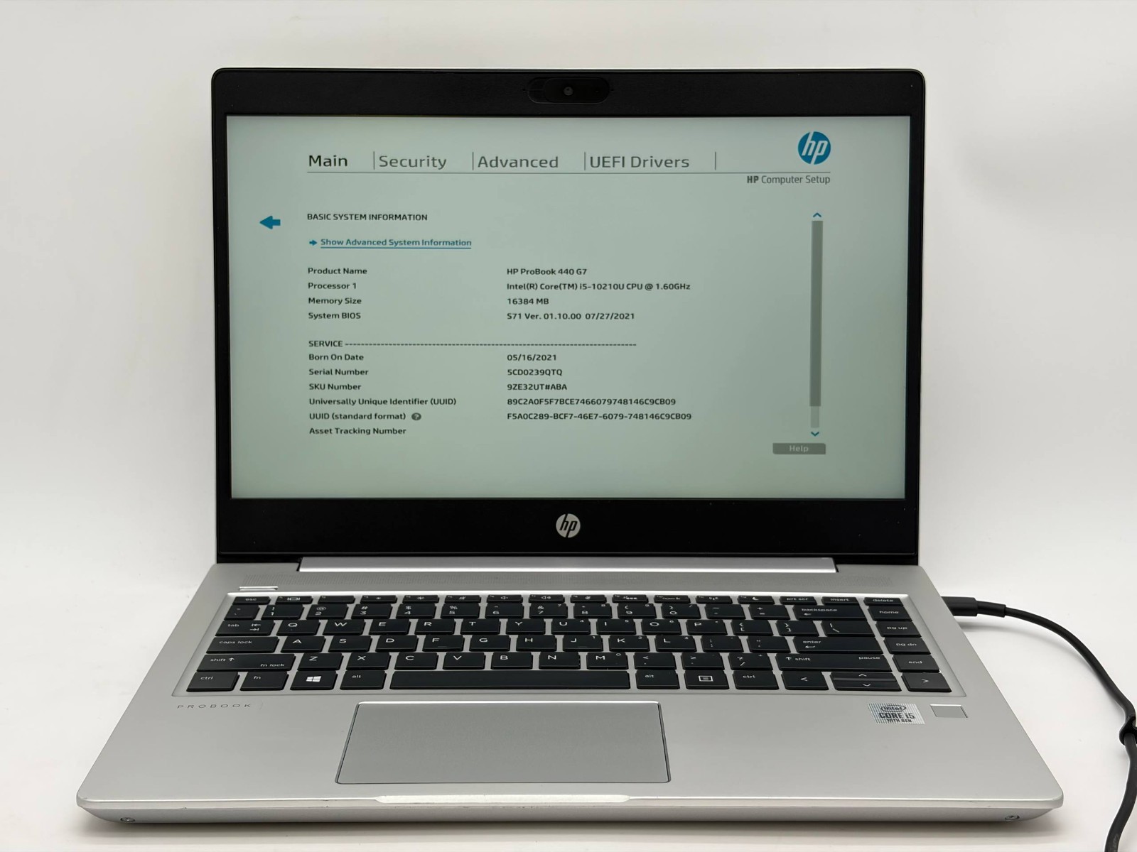 HP ProBook 440 G7 i5-10210U @1.60GHz 16GB RAM 256GB M.2 Windows 11 Pro Grade B