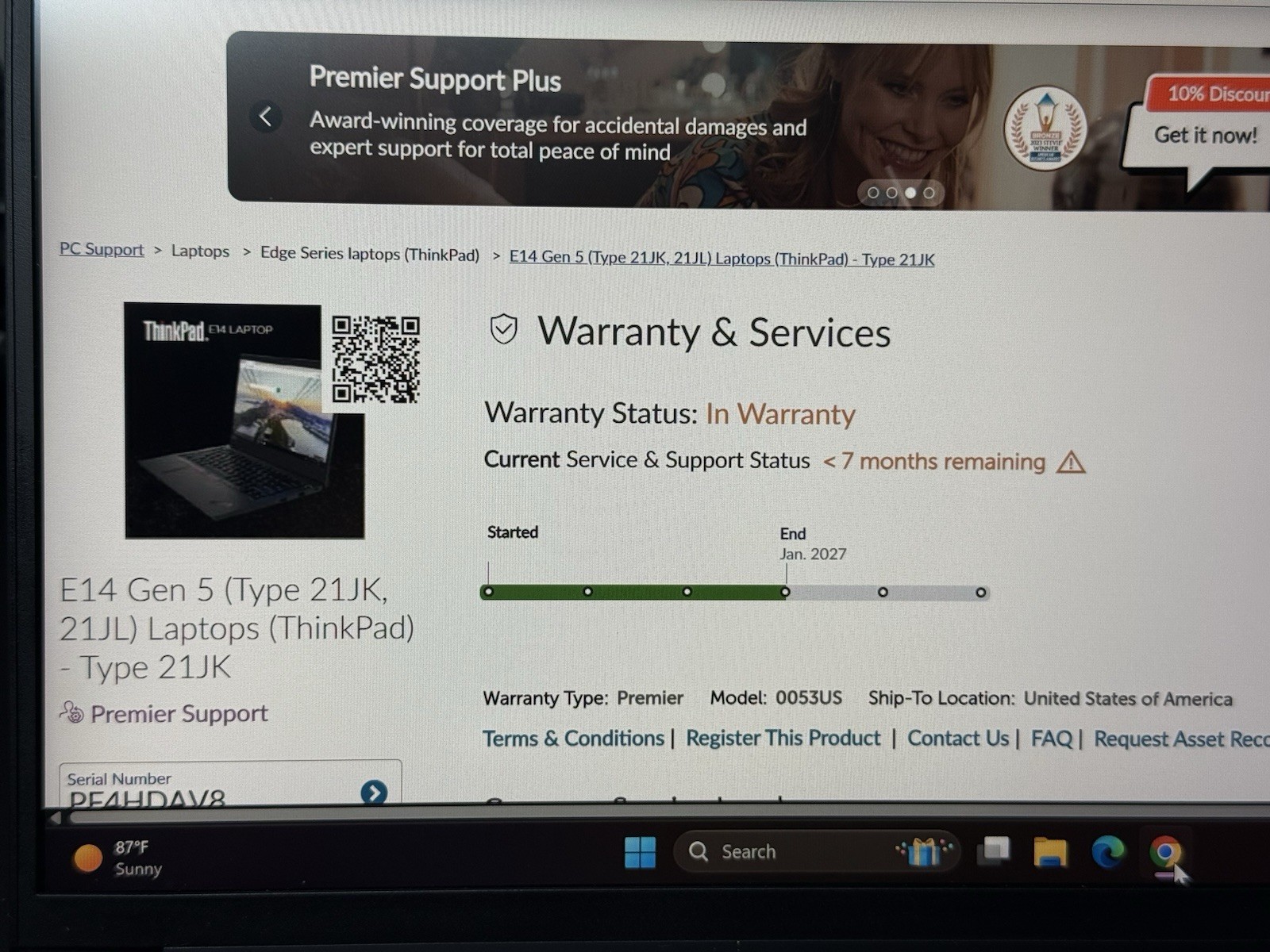 Lenovo ThinkPad E14 Gen 5 Touch i7-1355U 16GB RAM 512GB SSD Win11 Pro Warranty