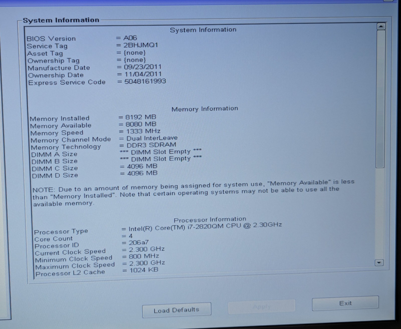 Incomplete Dell Precision M6600 17.3″ Laptop i7-2820QM 2.30GHz 8GB RAM NVIDIA