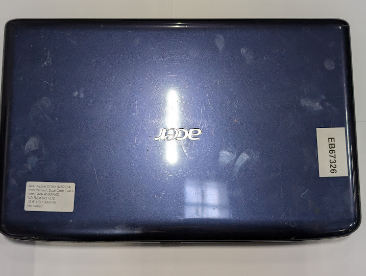 Acer Aspire 5738z – Not Tested, No RAM/HDD, Signs of Use