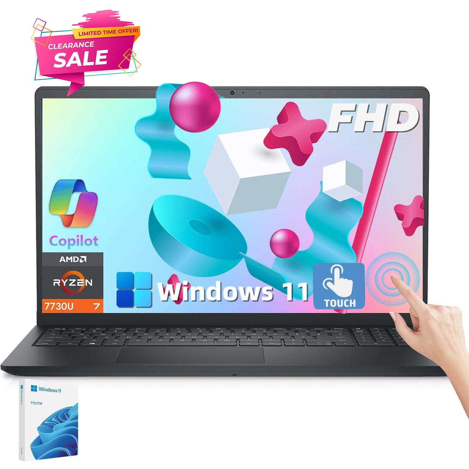 📍 Dell Inspiron 15.6″ Touch Laptop 8 Core AMD Ryzen 7 7730U UpTo 64GB 4TB SSD
