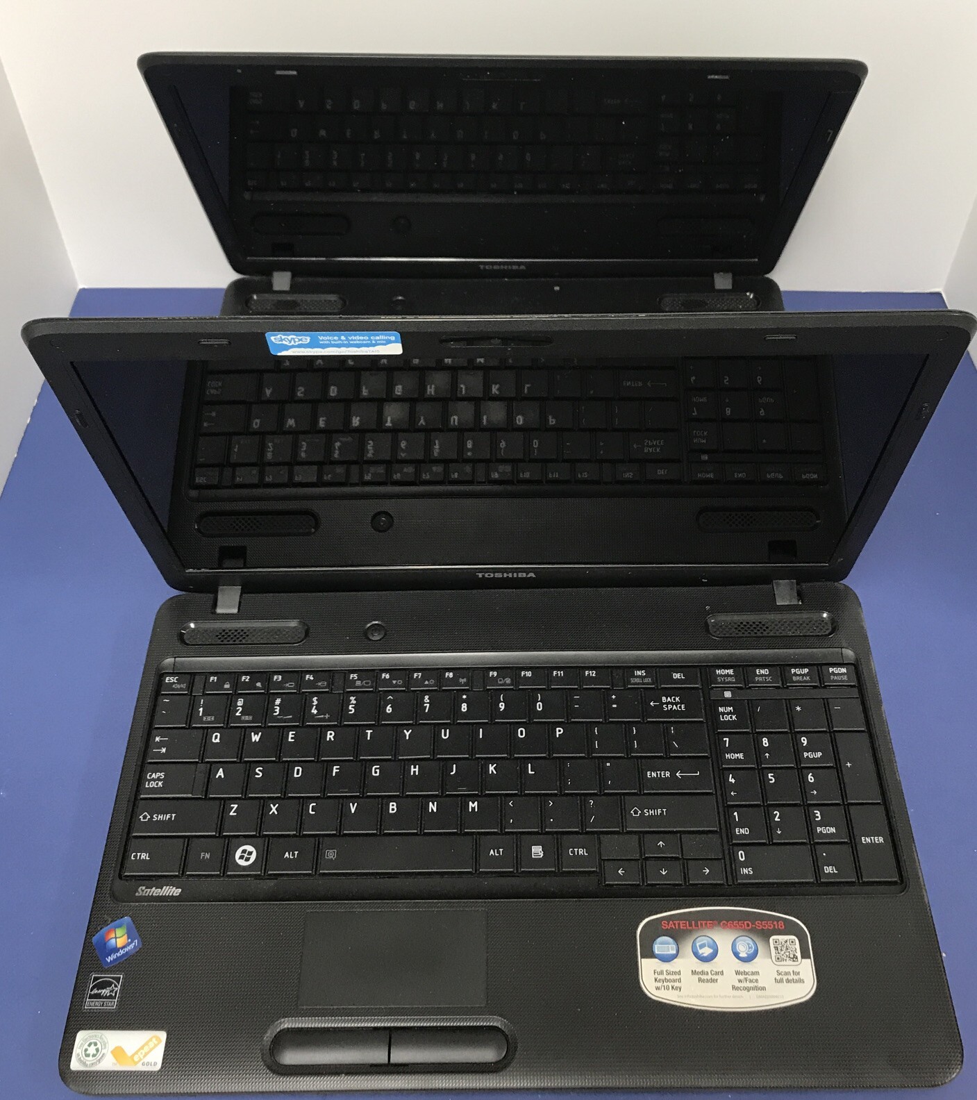 *Lot of 2* FOR PARTS TOSHIBA SATELLITE C655D LAPTOP AMD E-300 3GB NO POWER CABLE